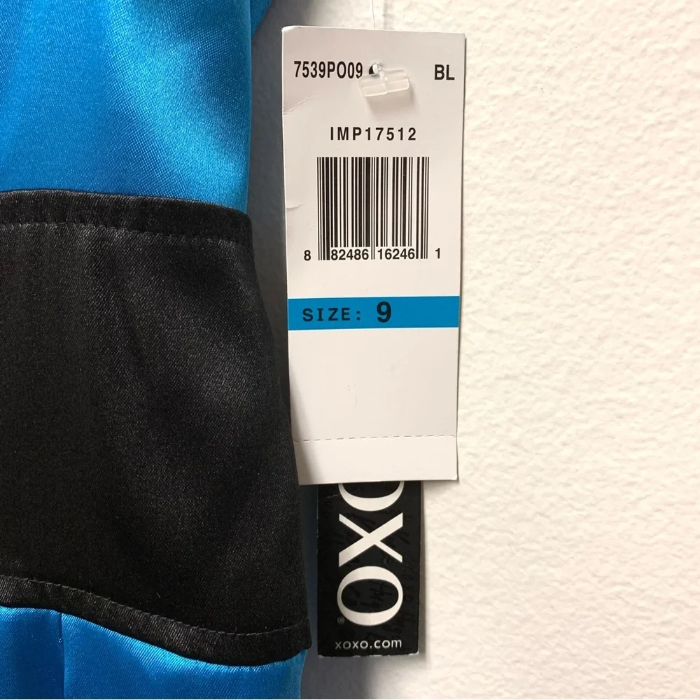 XOXO Blue Satin Dress Size 9 Juniors Special Occasion Formal Party Hoco 90s‎ Y2K